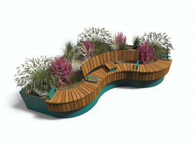 AKRI®600钢固定种植,PPC RAL 5018,座椅扶手和平板休息