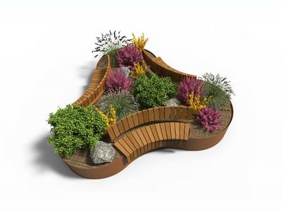 AKRI®600钢保留种植,CorTen,指尖旋转形状与座位