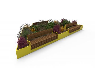 AKRI®300钢固定种植,梯形,PPC RAL 1016,座椅靠背