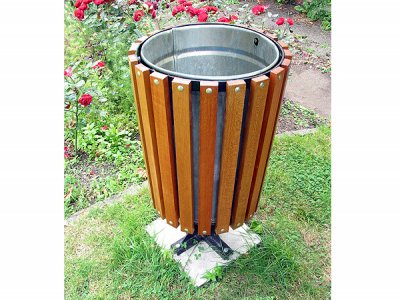 BOS490 TB波士顿木材板条垃圾箱,螺栓固定