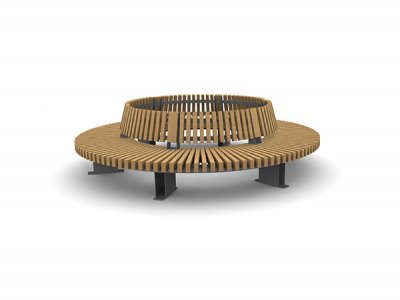 铁路边缘座椅组件,包括弯曲的开始和结束模块,内部靠背。