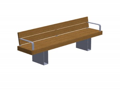 2.4米座椅,木条,木面板,带扶手的开箱支撑(ELEL112X8282-46N9MNG)