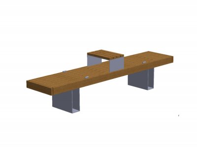 2.4米长凳与木板条,木面板,开放箱支持与木材顶部平板表面和防滑板装置(ELEM112X8282-BENCHZWG)