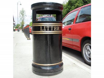 COV803 LR Covent Garden大圆形铸铁垃圾箱配烟灰缸和脱茬