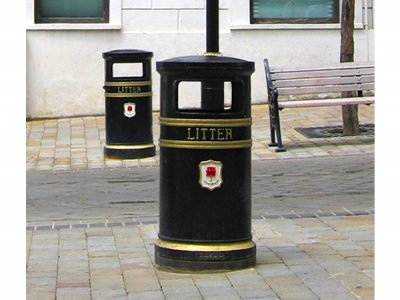 COV803 LR考文特花园大圆形铸铁垃圾箱配牌匾(专用委员会)