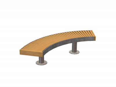 Curved Elements bench with galvanised steel fascia and posts (special)