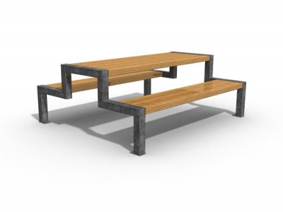 ST6 L Thetford野餐长椅和桌子,标准宽度的桌子与大板条