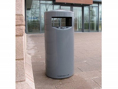 Zen500 Zenith粉末涂层的钢垫垃圾桶,用烟木和灰烬垃圾衬里