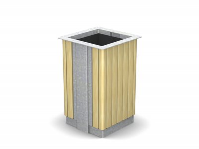 arca6t -镀锌钢结构Arca垃圾箱与iroko木板条